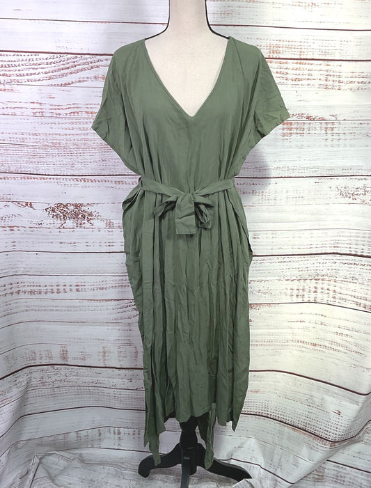 Sophie DeLoudi Wrap Cube Poncho Cover Up Dress Green OS