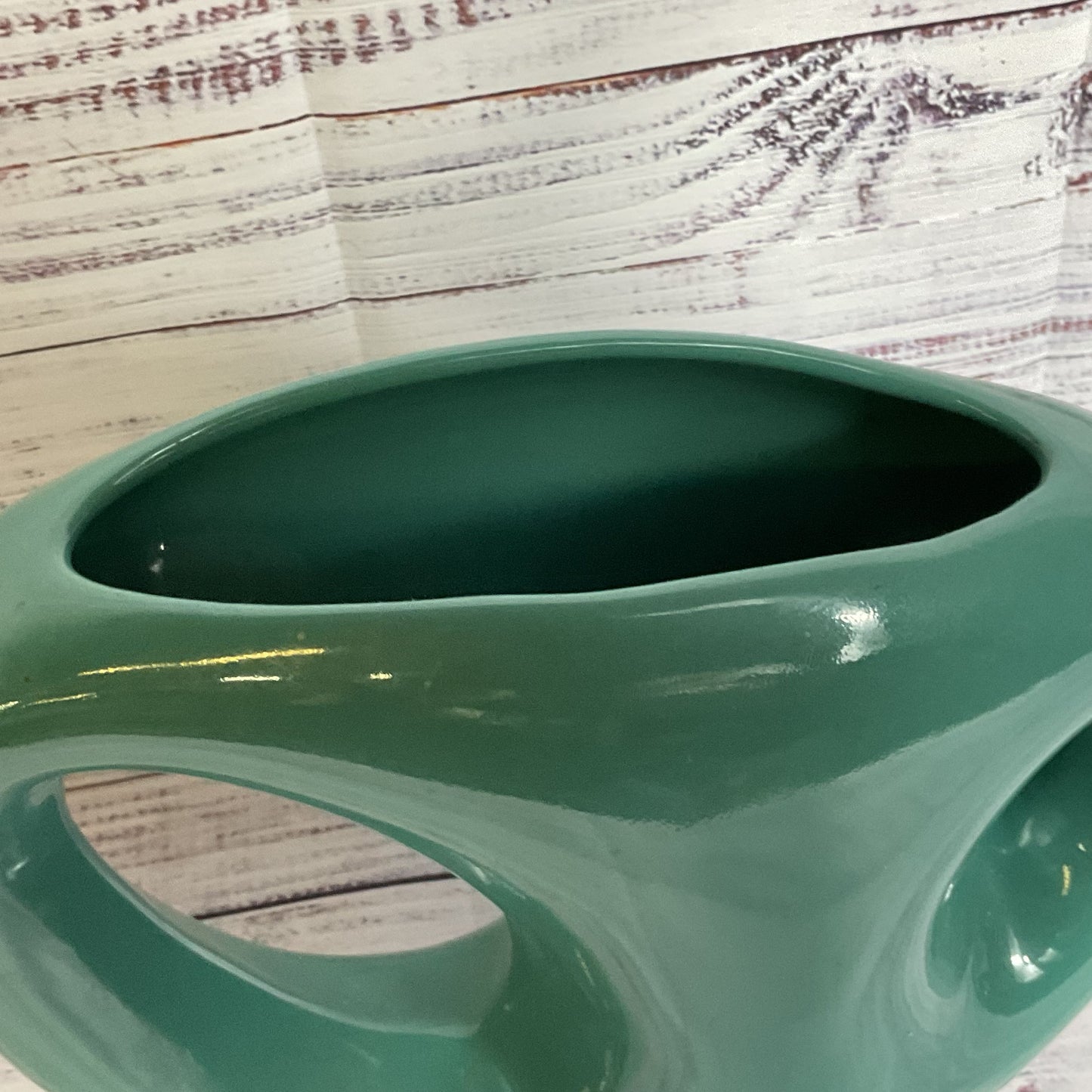 VTG. HAEGER Floral Green Abstract Decorative Vase- 9"
