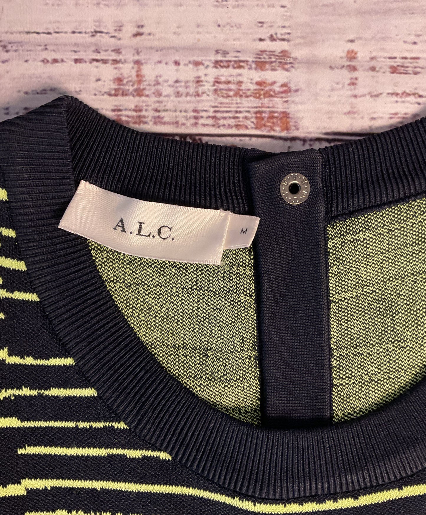 Women's A.L.C. Green & Black Knit Dress Size M