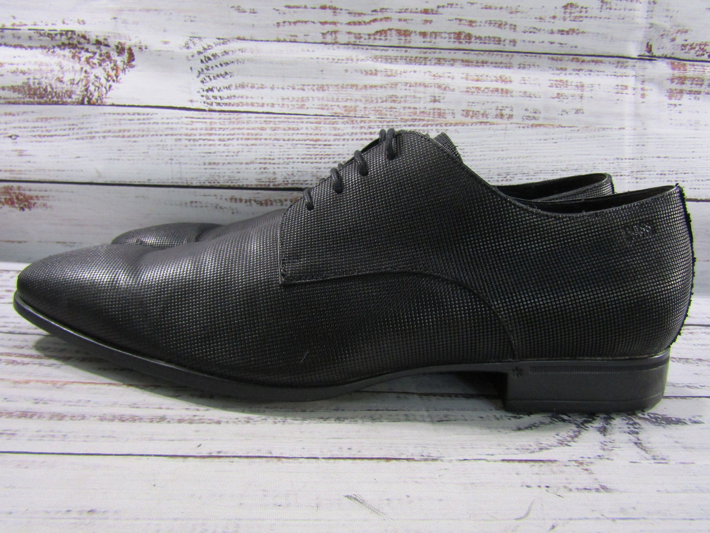 Hugo Boss Vareb Men's Textured Black Leather Oxfords Size 11