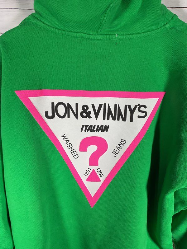 Guess USA x Jon & Vinny's Italian Green Hoodie Sweatshirt Made in USA Size M