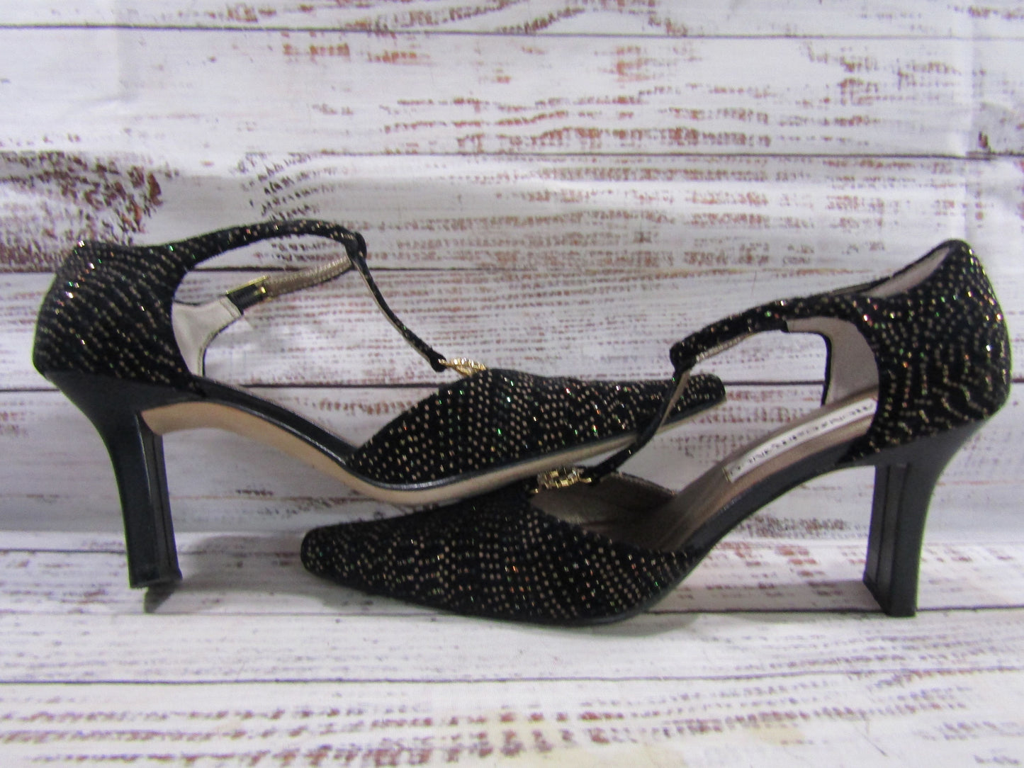 Monzo & Franco Tango Women's Black Ankle Strap Heel Size 7.5