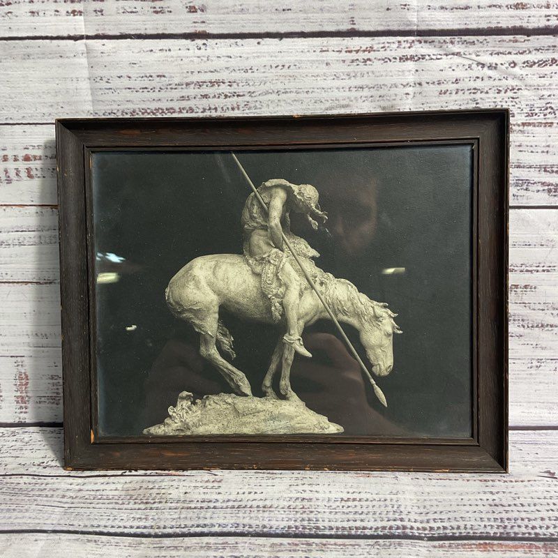 Antique End of the Trail PPIE c.1915 Photo Print Cardinell Vincent Co 10" Framed