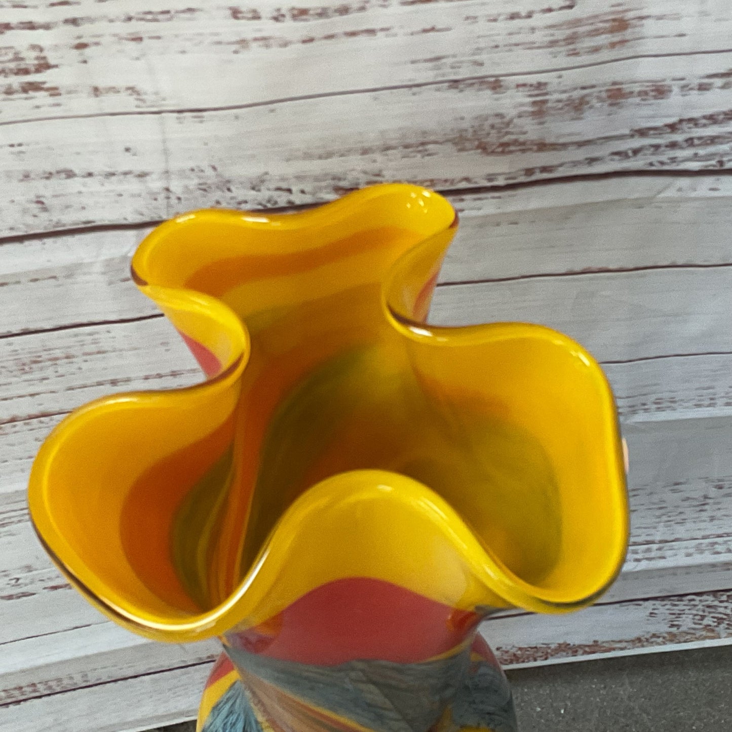Signed 2003 ALIKSONDRA Large 32" Swirl Art Glass Vase