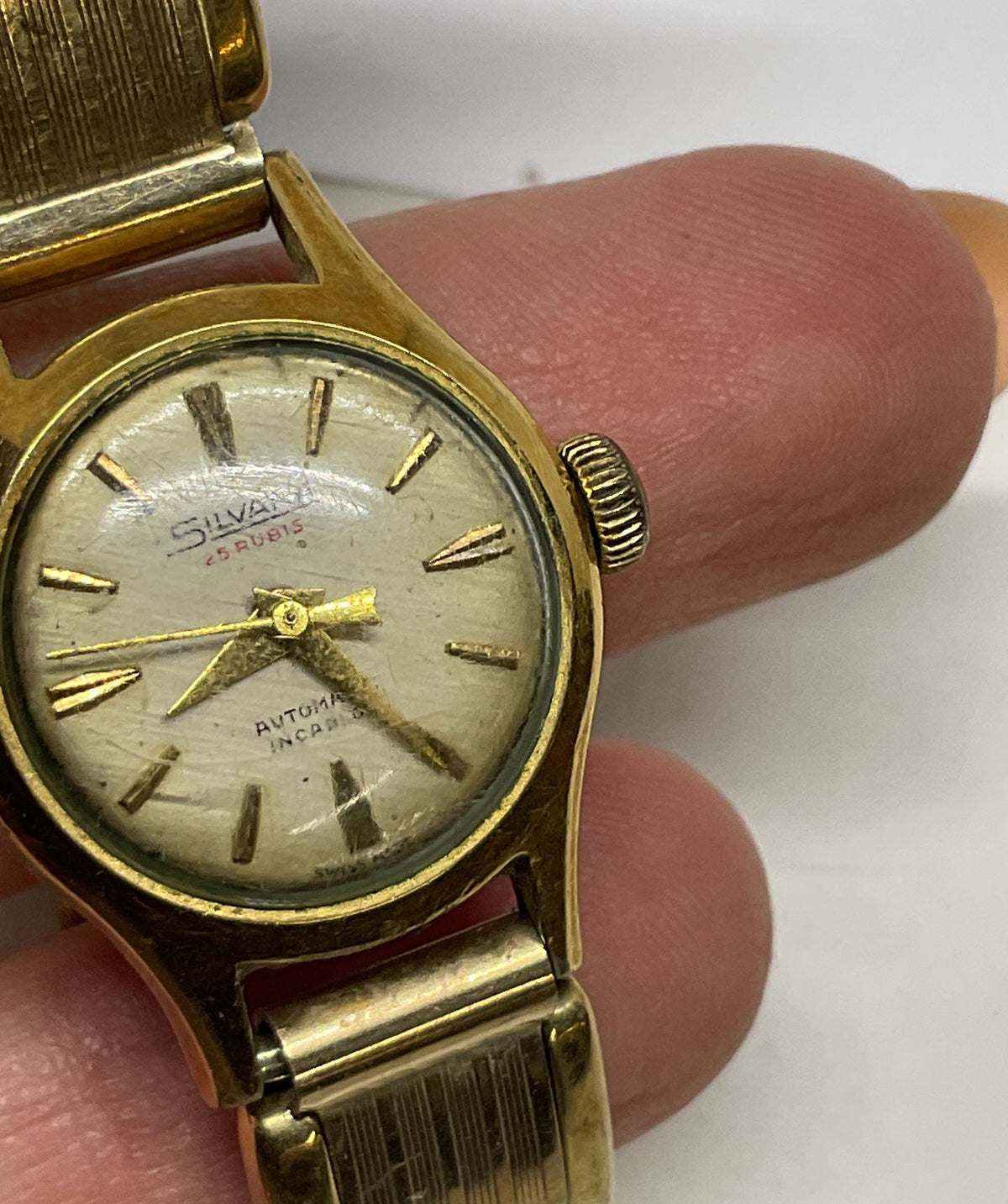 SILVANA Gold Plated Vintage Automatic Watch As Is