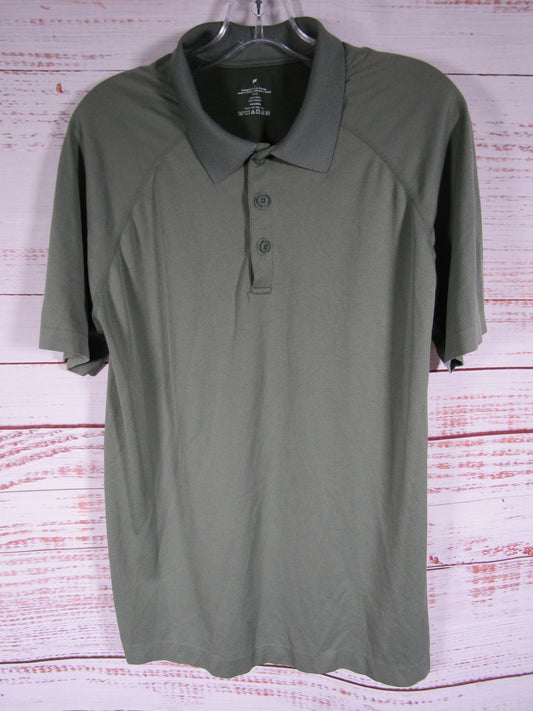 Fabletics The Training Day Polo Men's Smoke Green Polo Shirt Size L