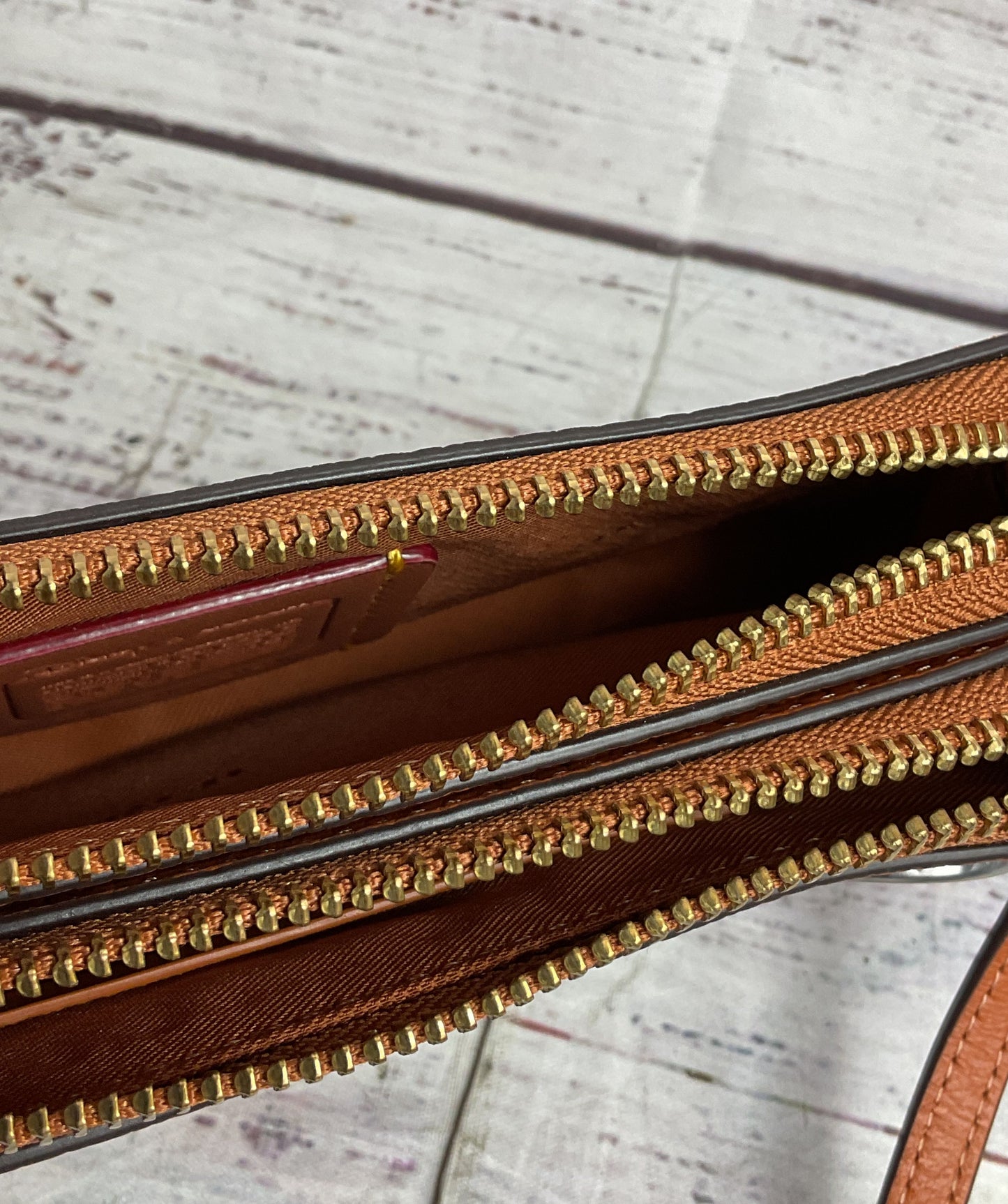 Disney X Coach Regenerative Leather Kira Crossbody Bag Caramel
