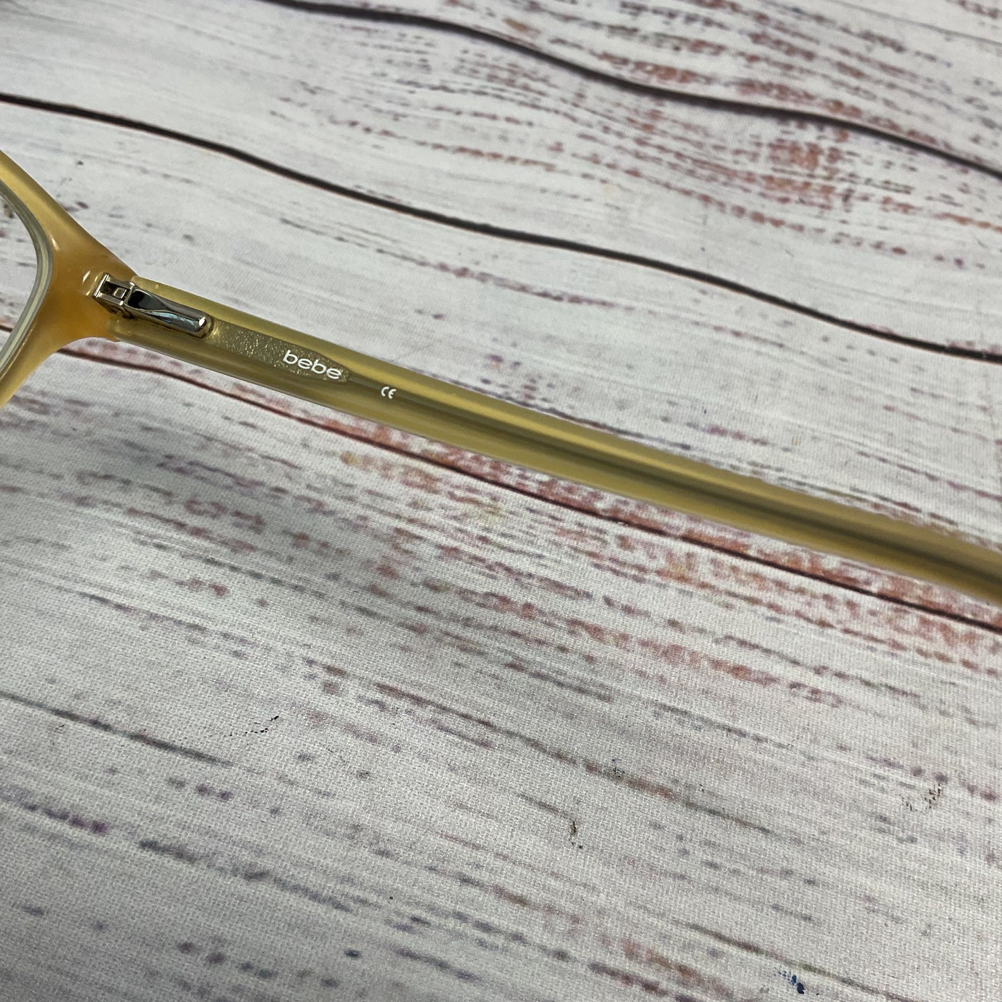 Bebe Topaz Brown Yellow Frame Glasses - Size 52 17 Frames and Case Only*