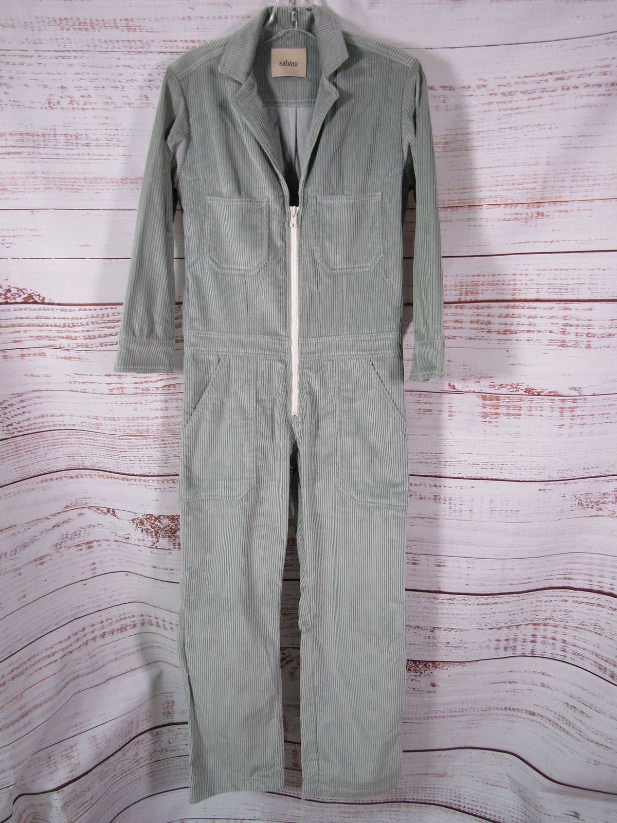 Sabina Heli Women's Gray Corduroy Jumpsuit Size S
