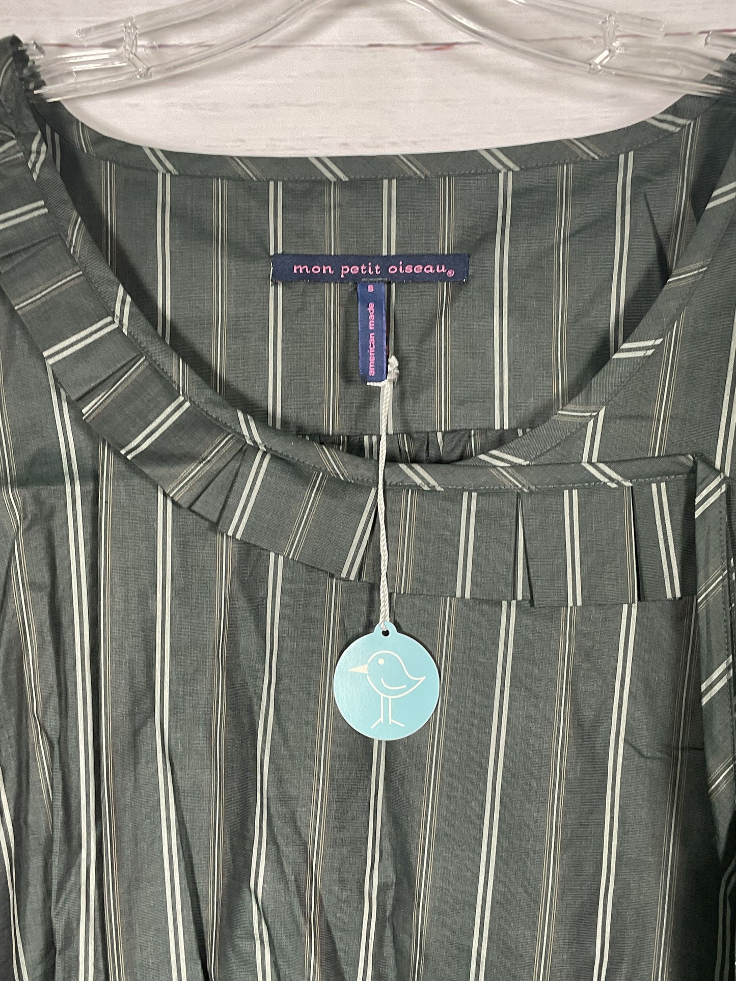 Mon Petit Oiseau Gray Striped Mission Top Longsleeve NWT - Size S