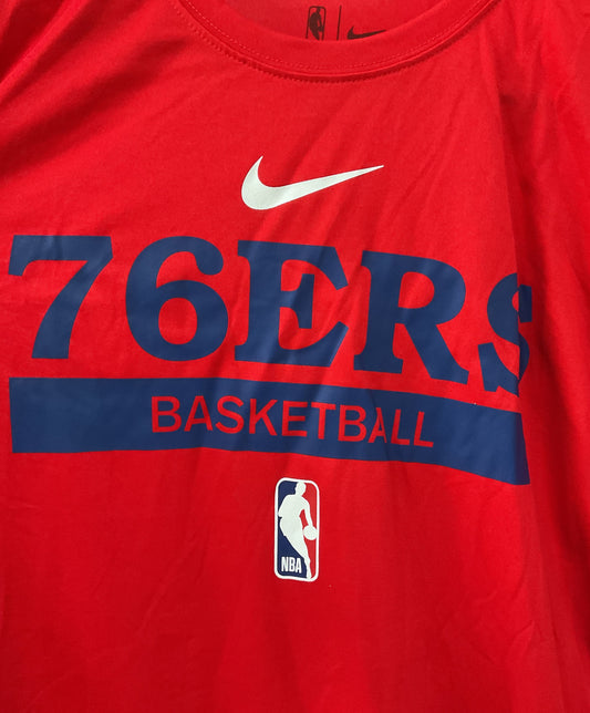 Nike Philadelphia 76ers Red Long Sleeve T-Shirt Size S