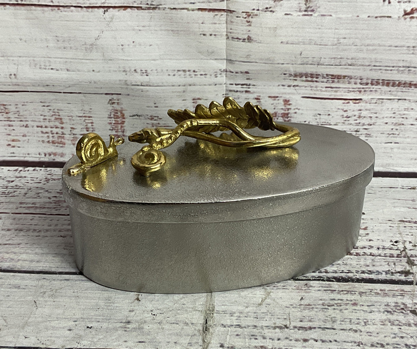 Michael Aram Enchanted Garden Oval Trinket Box Silver Tone