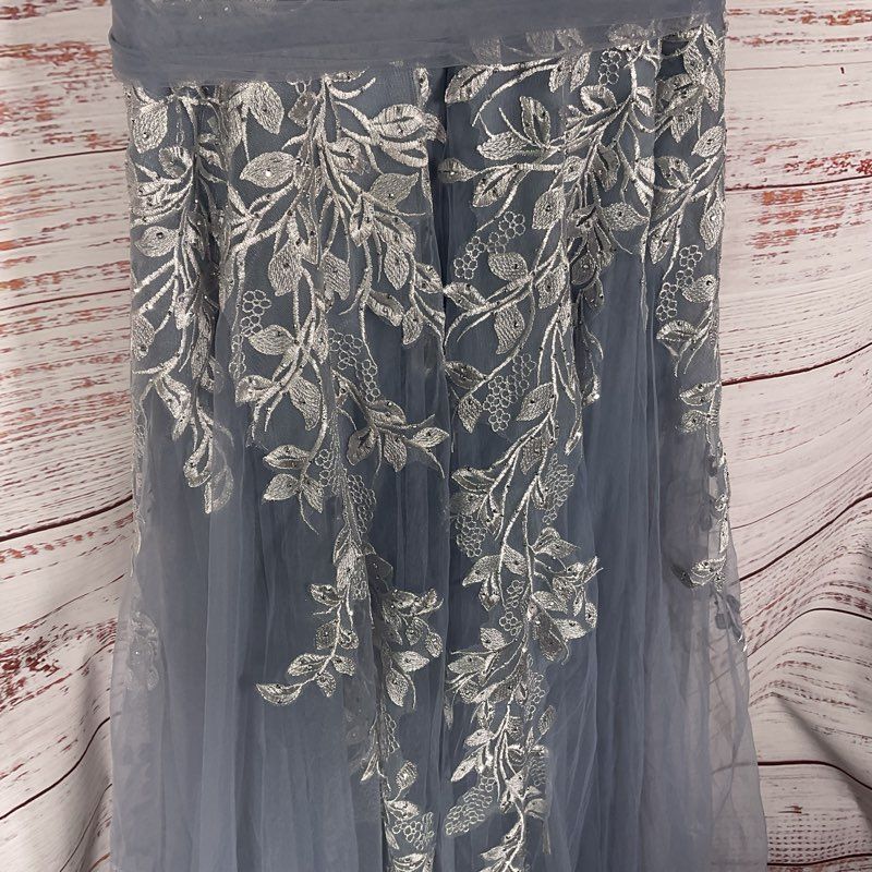 GLS by Gloria Elizabeth K GL1920 Blue Floral Hand Beaded Overskirt Gown Size 2XL