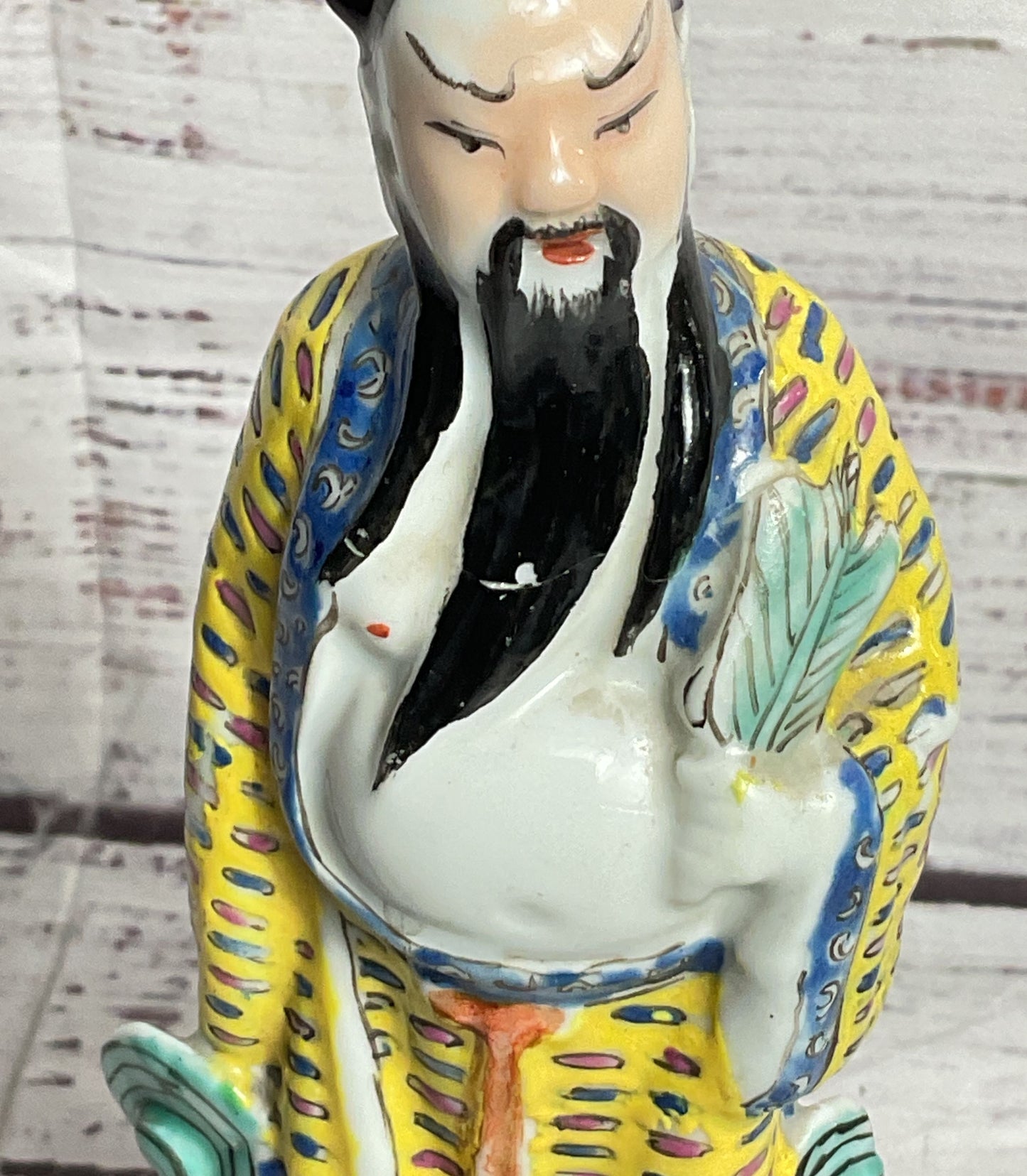 Chinese Vintage Famille Rose Han Zhong Li 6.5" Porcelain Figurine