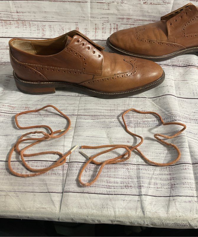 Cole Haan Dress Shoes Men's C20322 Size 9.5M Warren Wing Oxford Tan Leather
