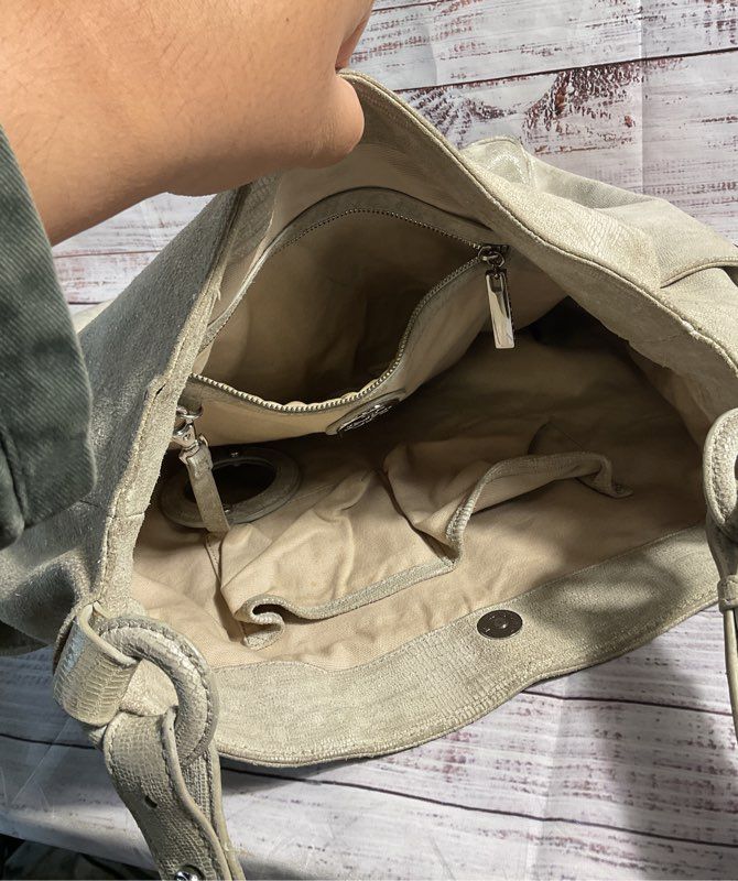 Tory Burch Women's Misty Gray Leather Tote Shoulder Bag