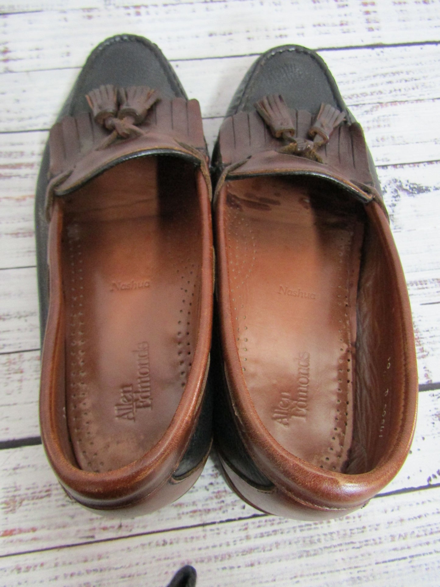 Allen Edmonds Nashua Men's Black Leather Kiltie Tassel Loafers Size 10