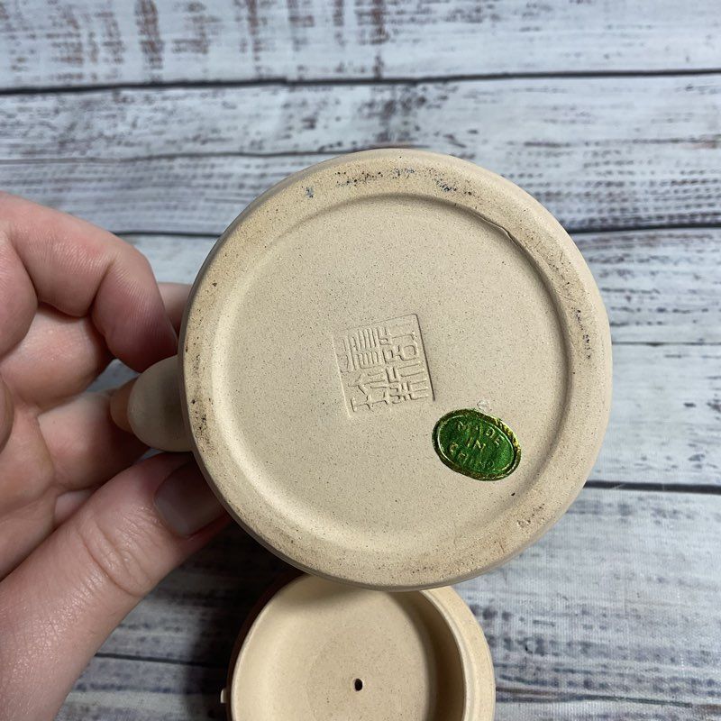 Chinese Yixing Zisha Tan Clay Mini 5" Barrel Tea Pot