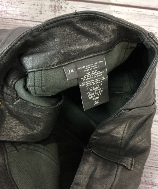 Women's J Brand Black Leather Cargo Pants Size 24