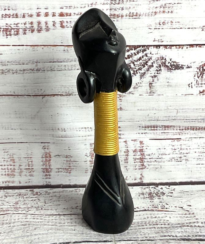 Padaung Kayrn Kariang Wooden 7.75" Long Neck Art Figurine Black