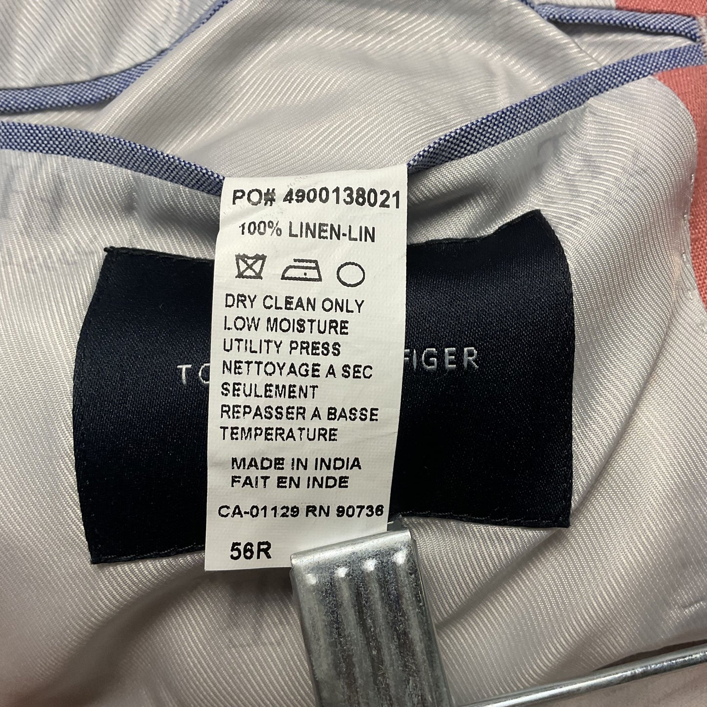 Tommy Hilfiger Pink Linen 2 Button Blazer Sport Coat Jacket - Size 46R US 56R IT