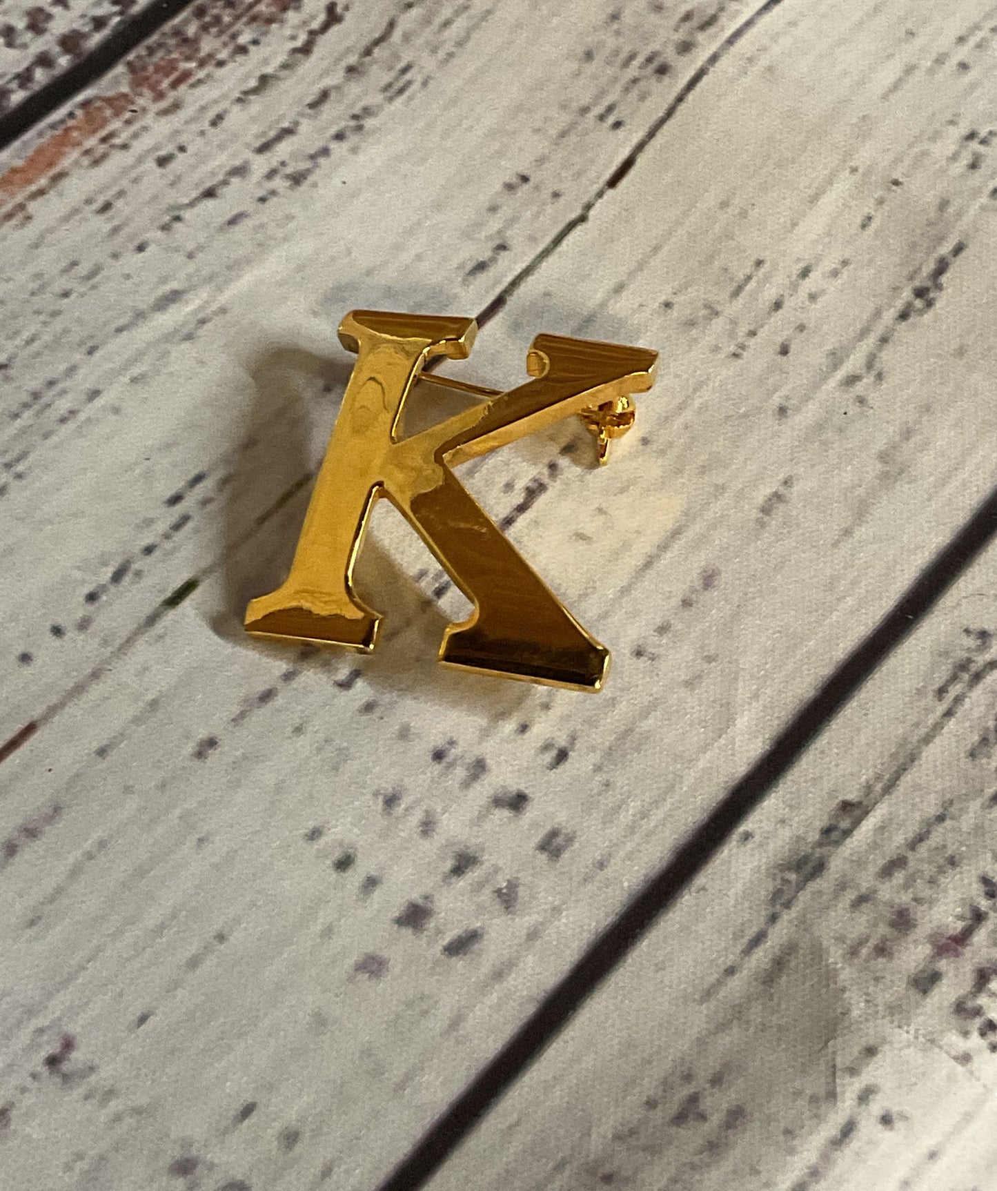 Anne Klein Gold Tone Vintage "K" Brooch