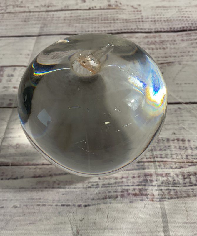Tiffany & Co Apple Paperweight Clear Crystal 3" Signed