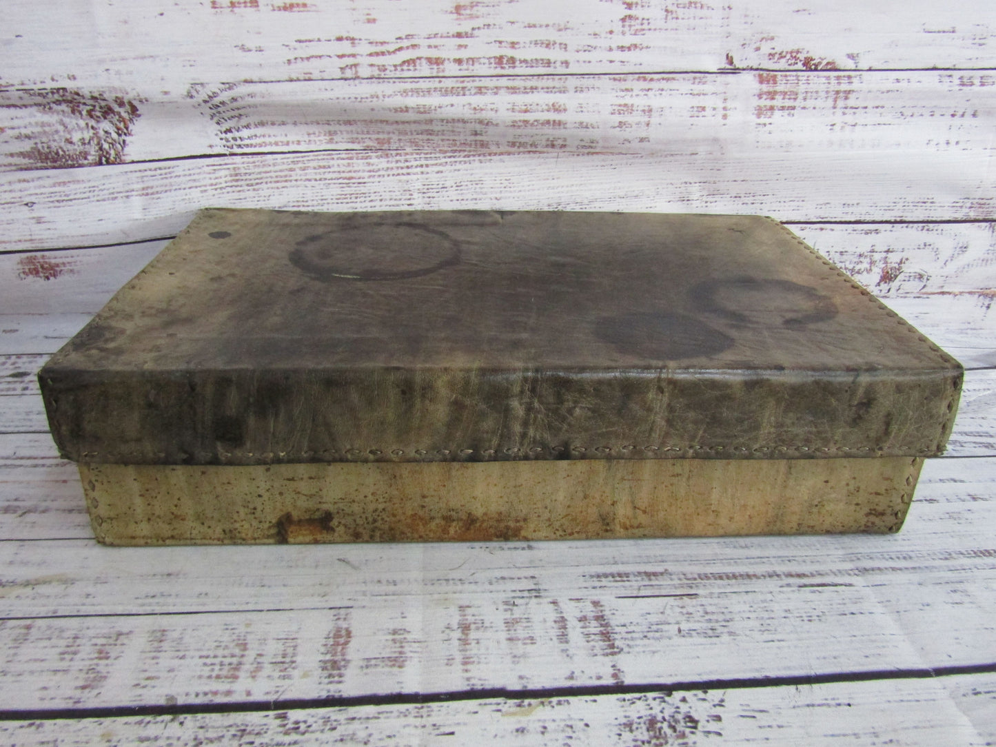 Vintage Handcrafted Leather Trinket Box