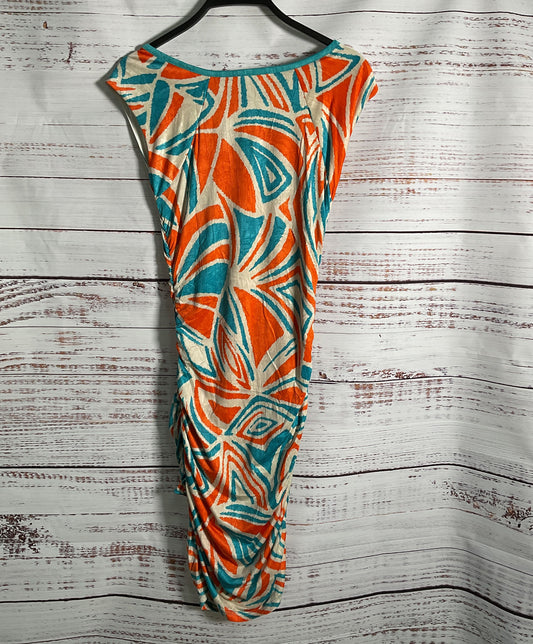 Women's Arancia Orange & Blue Print Dress Size M