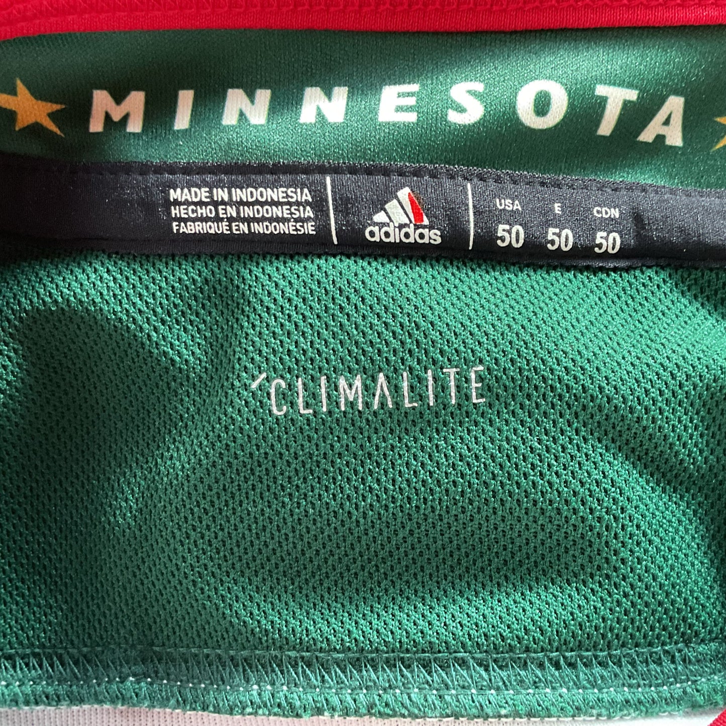 ADIDAS Minnesota Wild Climalite NHL Hockey Jersey- SZ 50