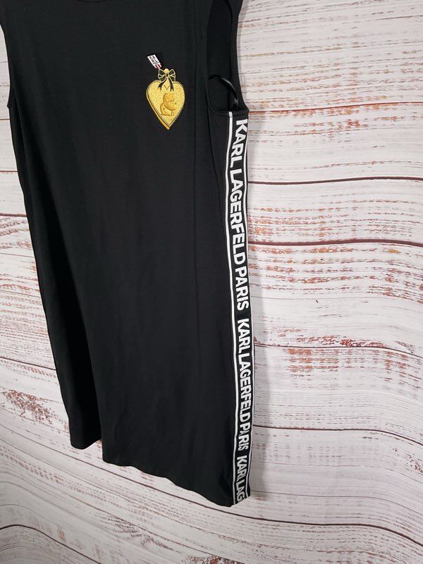 Karl Lagerfeld Women's Sleeveless Back Zip Side Logo Short Dress Size 6
