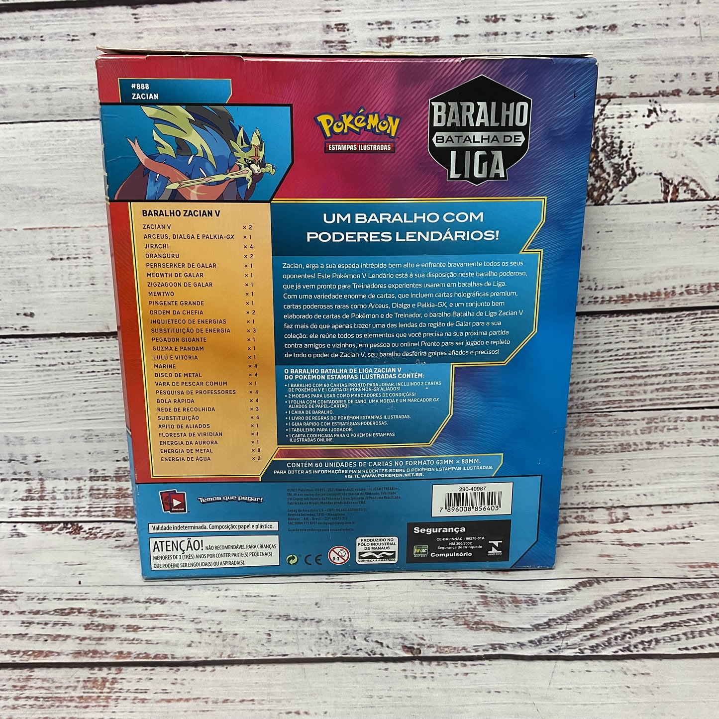 Pokemon Baralho Batalha De Liga Zacian V Cards Portuguese Box Sealed