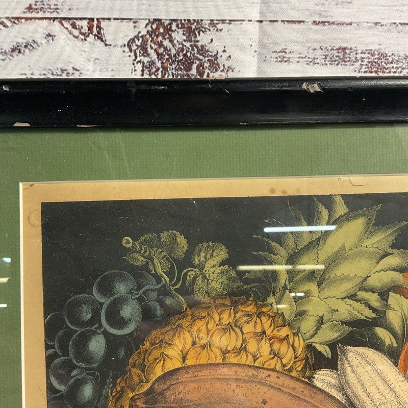 Antique 1871 Fruits of the Tropics by Currier & Ives Hand Colored Lithograph