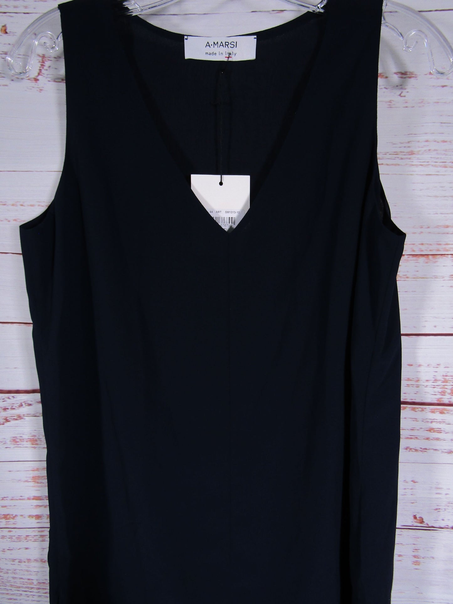 A. Marsi Women's Navy Blue Sleeveless Tank Blouse Size 44 Made in Italy