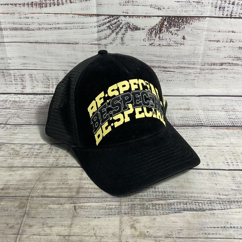 BeSpecial: The Movement Black Velvet 3 Logo Trucker Snapback Hat - Size OS