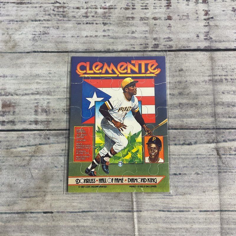 1987 Donruss Roberto Clemente Leaf Baseball Puzzle Card Ungraded GREAT CONDITION
