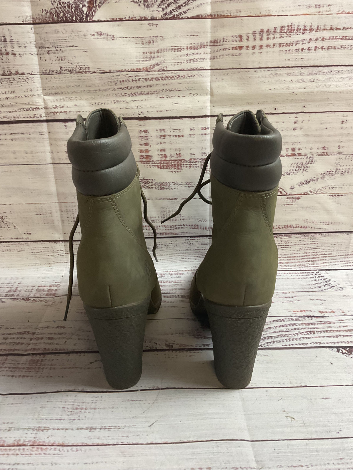 Timberland Green Pump Lace Up Boot Women 8