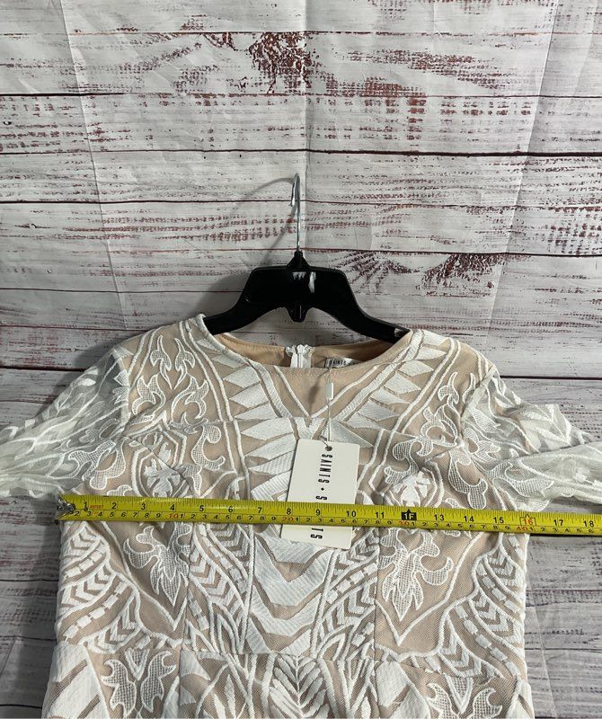 NWT Women's Saints + Secrets White Lace Long Sleeve Mini Dress Size M