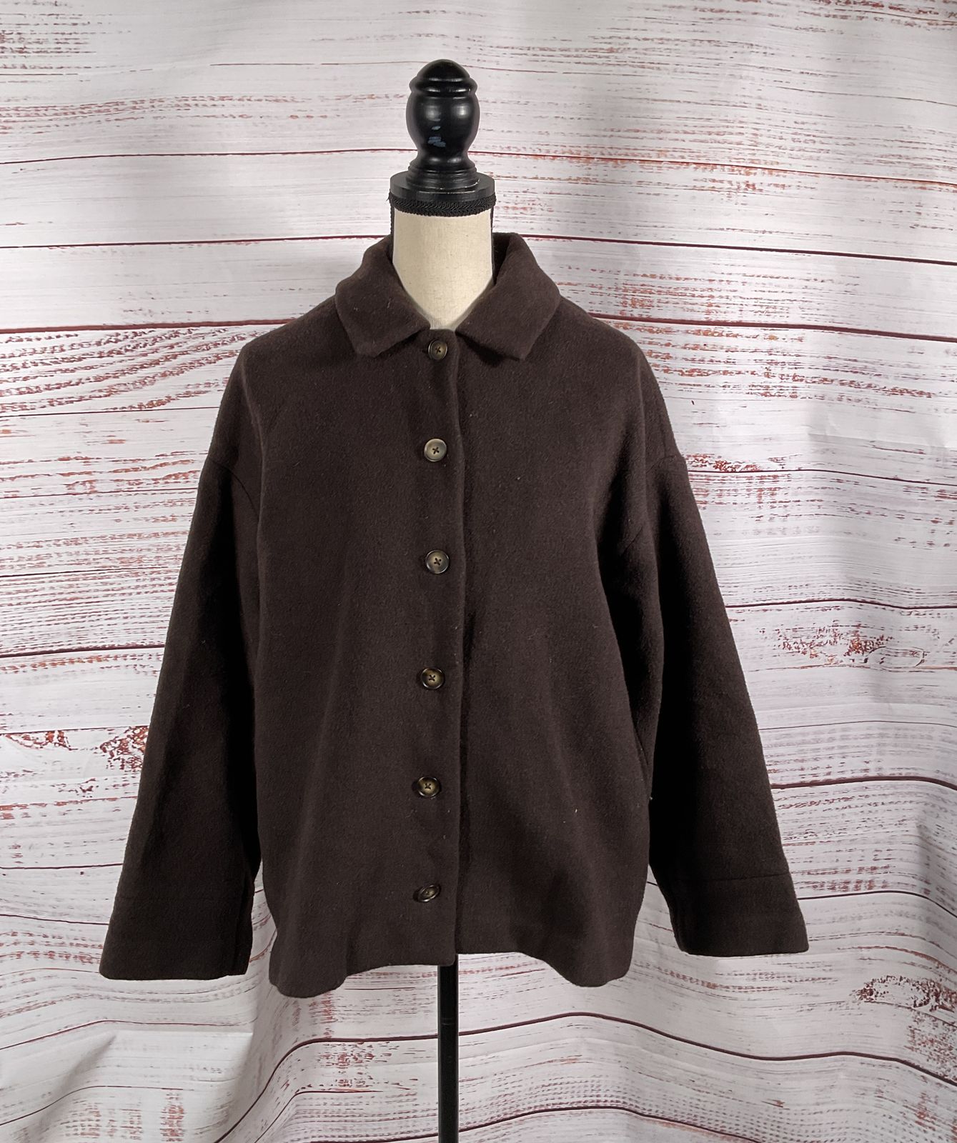 Reformation Camden Recycled Wool Blend Jacket Brown S