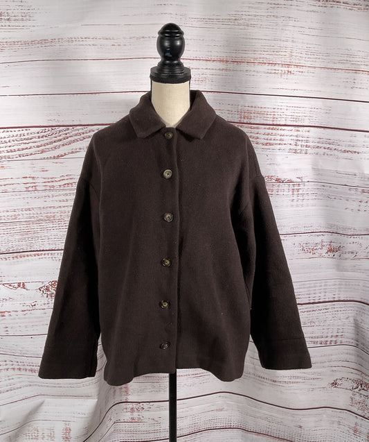 Reformation Camden Recycled Wool Blend Jacket Brown S