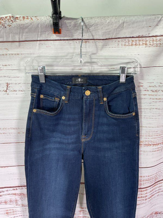 7 For All Mankind High Waist Ankle Skinny Jeans Blue Size 25 Women's