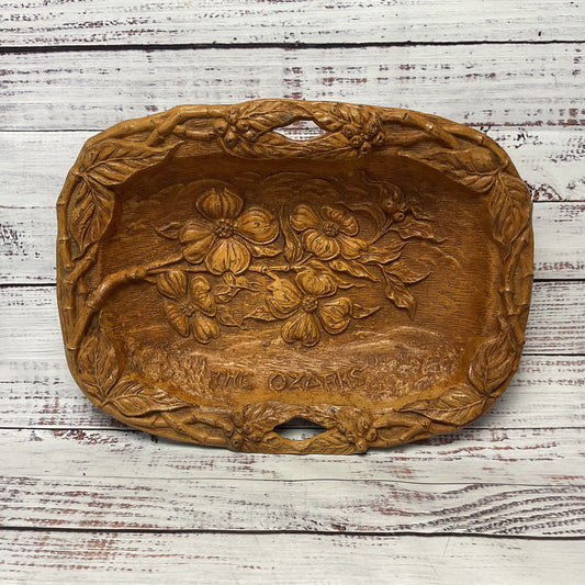 The Ozarks Wood Style Resin Mid Century Tray 12"x 9"