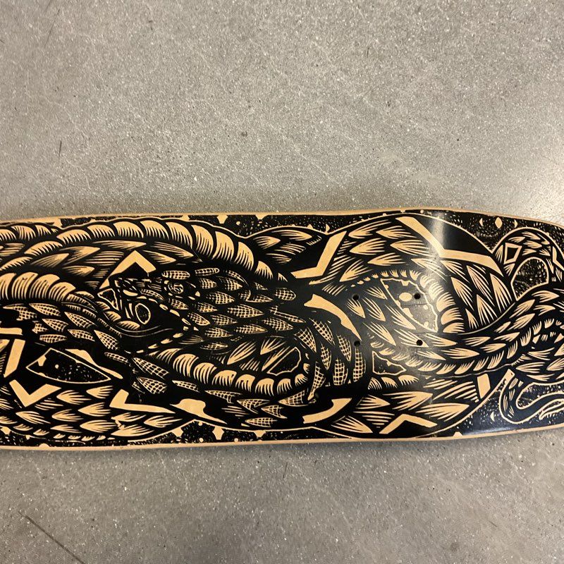 Limited 8/10 Dennis Mcnett 2 Snakes Fighting Woodblock Print Cruiser Skate Deck