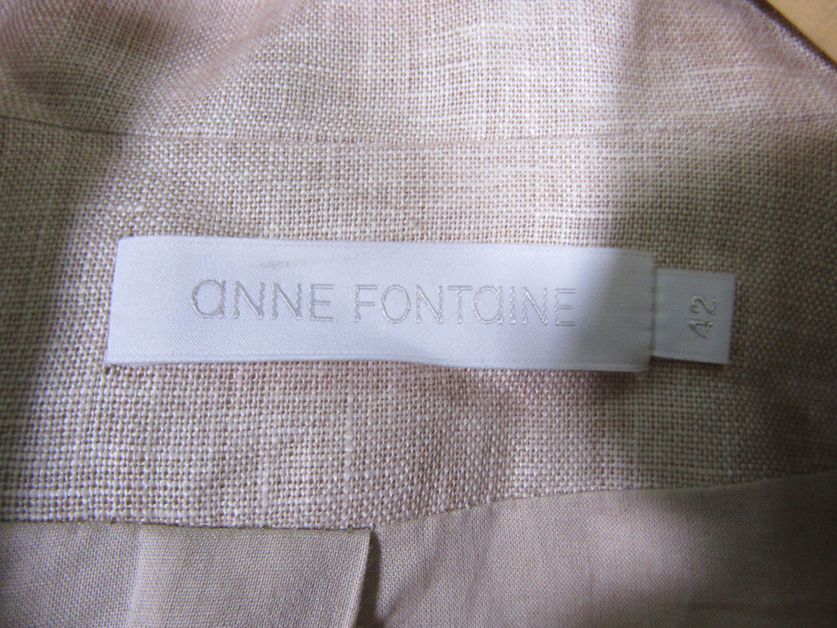 Anne Fontaine Women's Beige Linen Blazer Jacket Size 42