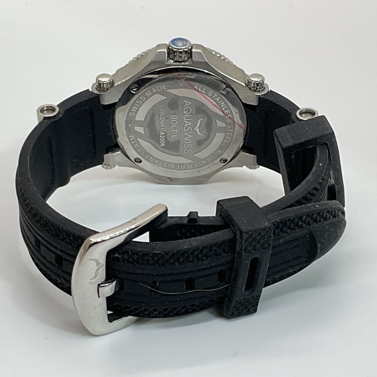 AQUASWISS Bolt L Women's Diamond Accent Silver Tone Rubber Band Watch