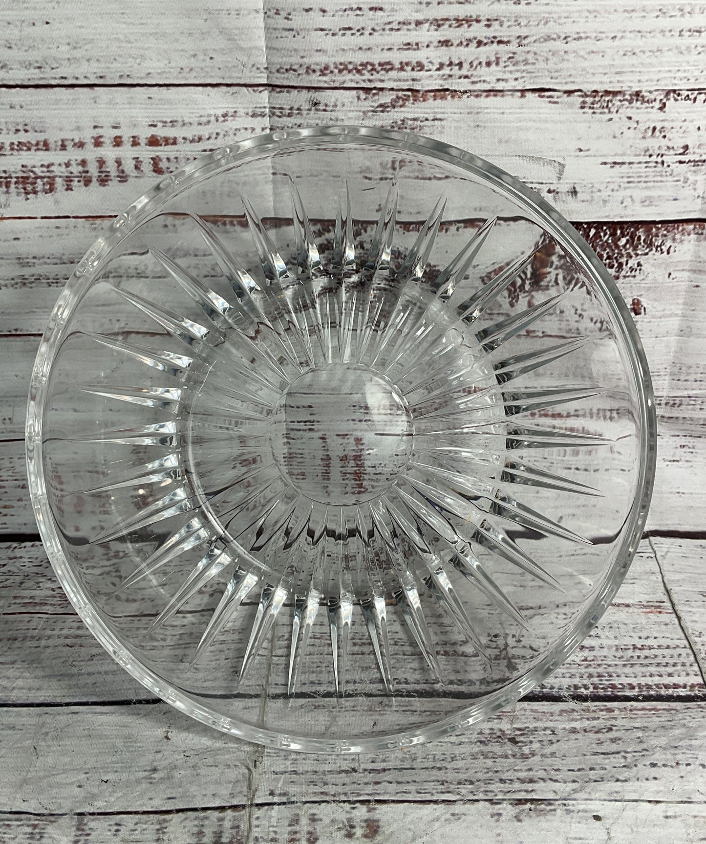 Val St. Lambert Vintage Sunburst Pattern 9" Crystal Bowl