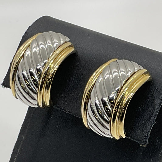 CARUCCI Two Tone Clip On Earrings