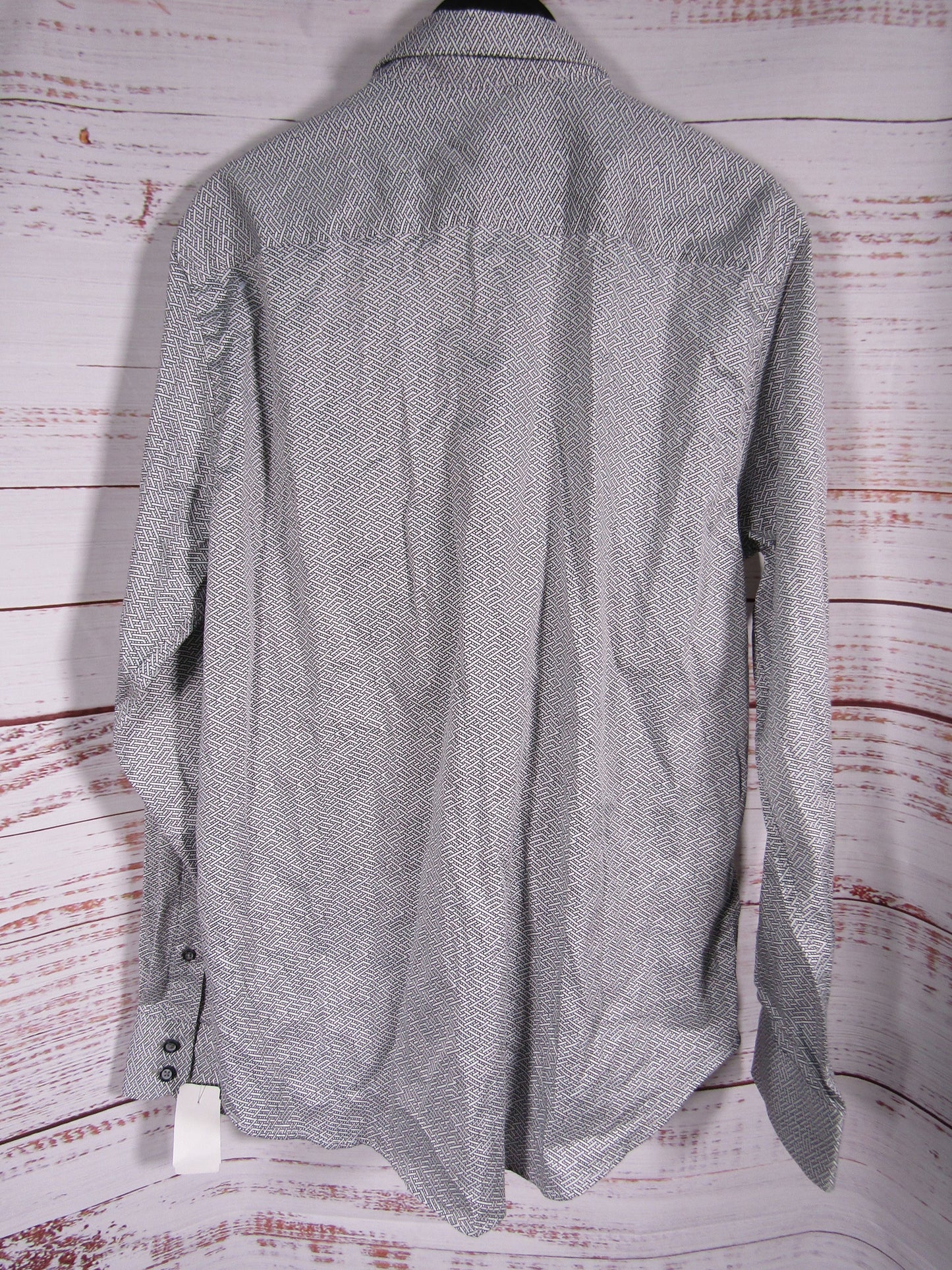 Robert Graham Cheslyn Men's White Geometric Print Long Sleeve Shirt Size L