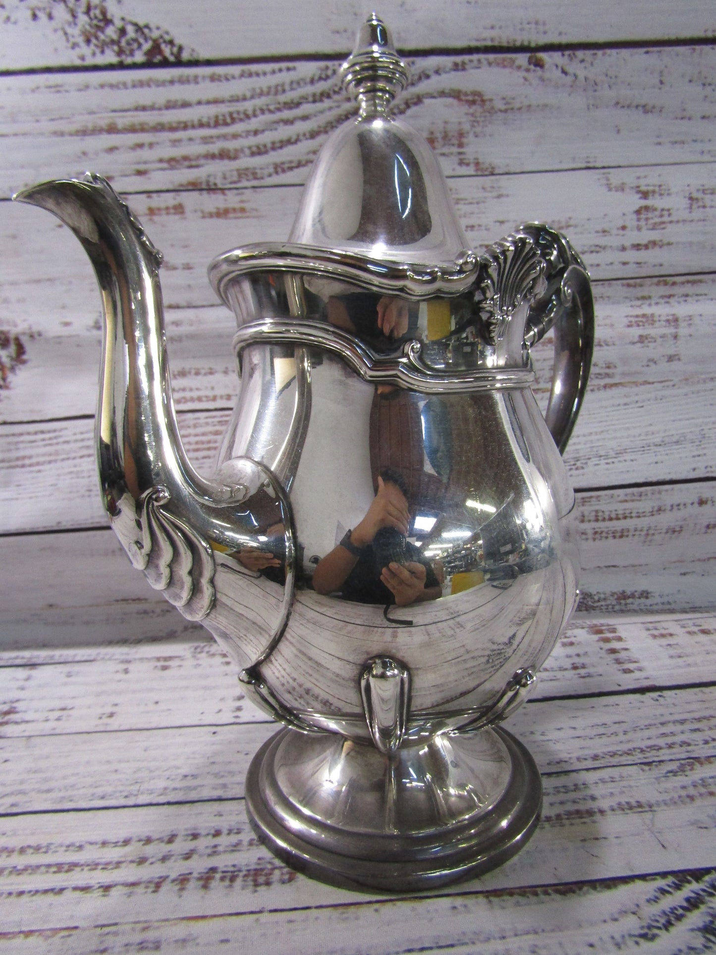 Reed & Barton Baronial Ornate Electroplated Nickel Silver Coffee Pot