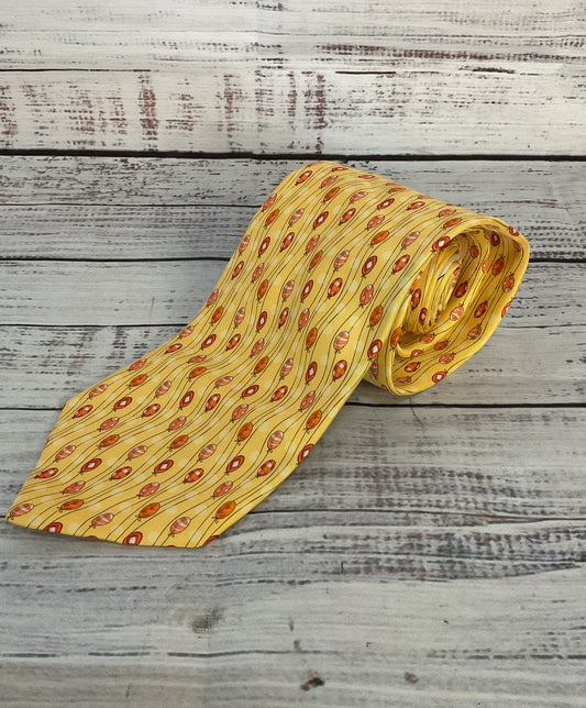 Salvatore Ferragamo Balloon Print Tie Yellow OS